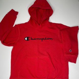 Red Hooded Champion Sweatshirt